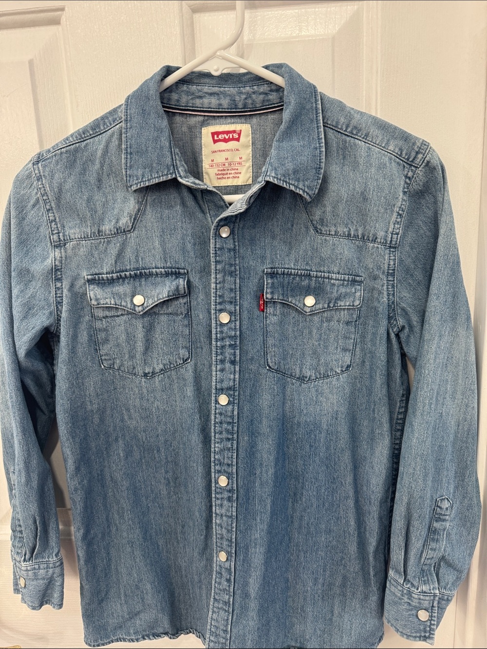 Levi's Light Blue Denim Button-Down Western Shirt